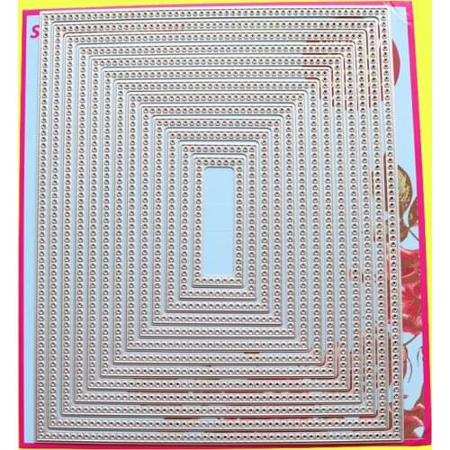 Large Cutting Dies Dotted Rectangle Scrapbook Cardmaking DIY Paper Craft Metal Stencil Surprise Creation