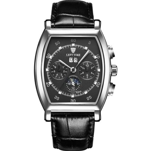 TEVIS Barrel Shape Mens Mechanical Watch Luxury Fashion Sport Wristwatch Waterproof Leather Male Watches Clock Relogio Masculino