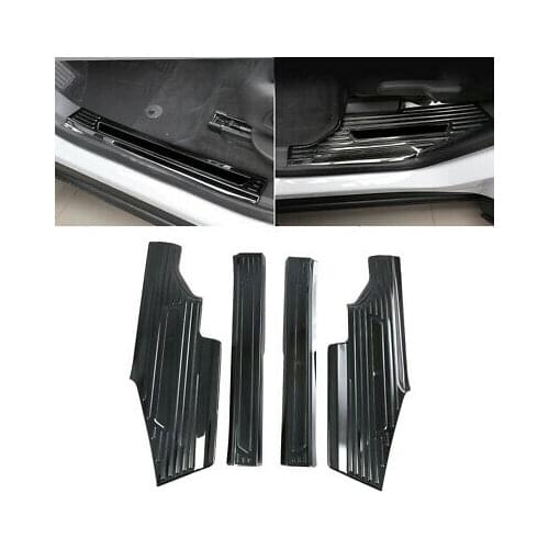 Black Inner Side Door Sill Threshold Plate Cover 4pcs For Chevrolet Blazer 19-20