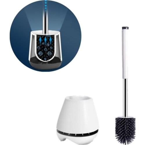Clean Home Wall Hanging TPR Toilet Brush With A Tweezer And Holder Set Silicone Bristles For Floor Bathroom Cleaning