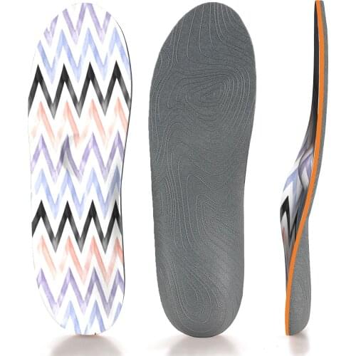 Colorful Striped Memory Foam Insoles High Arch Support Insoles for Women Men Comfortable Breathable Sports Shoe Inserts