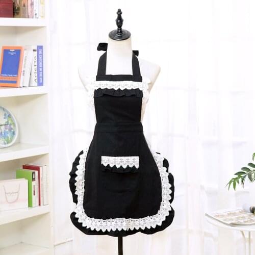 Apron black cotton thickening coffee shop tea shop beauty salon restaurant overalls female summer home