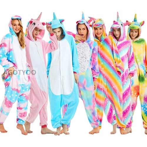 MCLAOSI Winter Cartoon Cute Panda Totoro Skeleton Onesies Women Nightwear Anime Costumes Adults Flannel Sleepwear Pajamas