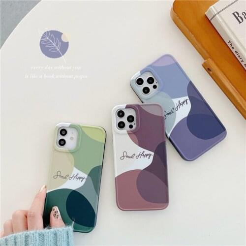Art Fashion Geometry Phone Case For iPhone 11 Por Max 12 Mini X XS Max XR 7 8 Puls SE 2020 Soft Silicon Camera Protection Cover