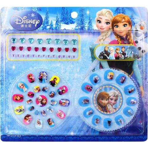 Disney Genuine Child Makeup Toy Nail Sticker Toy Diamond Mini Nail Sticker Frozen Sophia Manicure Paste
