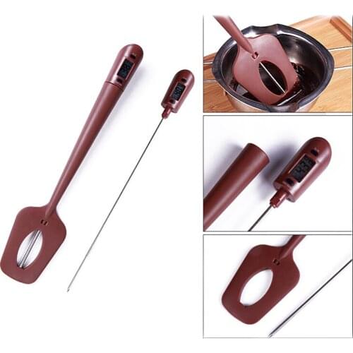 Food Grade Silicone Scraper Thermometer Practical Electric Digital Chocolate Coffee Food Thermometers for Household Kitchen Use