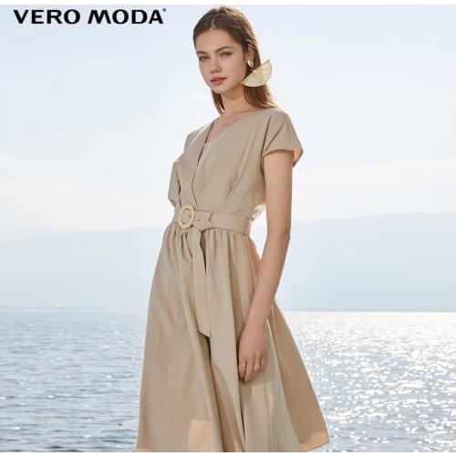 Vero Moda Womens Vintage Office V-neckline Waist Belt Dress | 31937B510