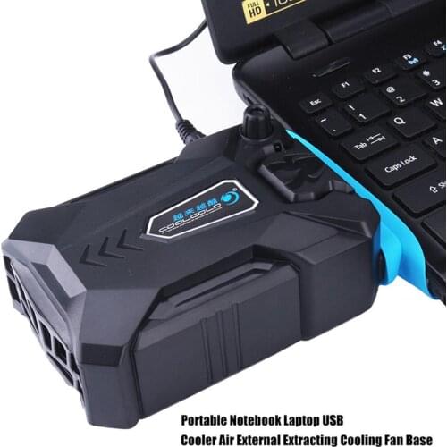 Vacuum Portable Notebook Laptop Cooler USB Air External Extracting Cooling Fan Speed Adjustable for Laptop 15 15.6 17 Inch