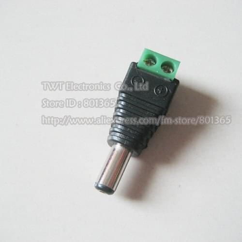 DC Power Jack Connector Male CCTV 12V Cable 2.1X5.5mm DC Male Adapter Plug,1000pcs ,Free shipping