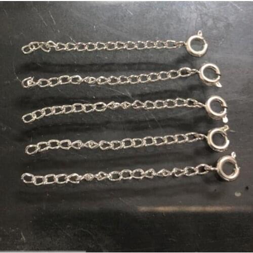 200pcs Silver Tail Chain Extension Chain With Spring Clasp Extended Tail Chain Clasp Connector For DIY Jewelry Making Findings