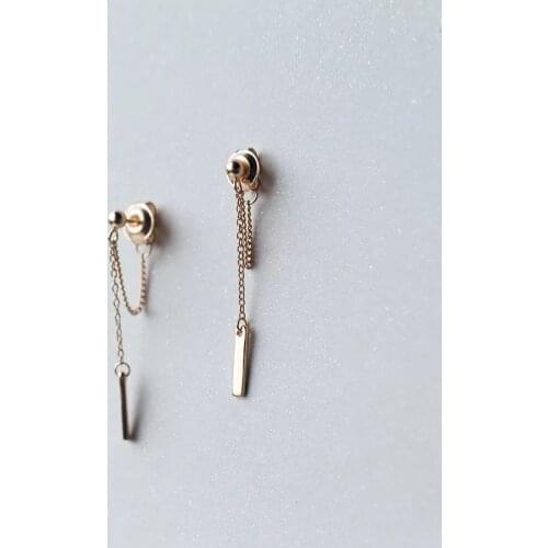 925 Sterling Silver Earring Simple Word Beads Drop Earrings Hanging Ear Chain Personality Fashion Female Ear Silver Jewelry