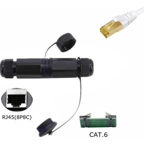 Metal Shielding CAT5E CAT6 Outdoor RJ45 Panel Mount LAN Connector Ethernet Network Cable Extension Adapter waterproof 8P8C 1u