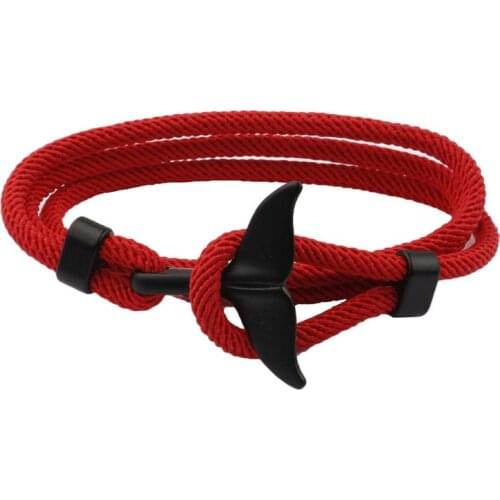 Y166 2020 Summer Handmade Whale Tail Viking Rope String Bracelet Beach Surfing Paracord Wristband Fashion Jewelry Unisex