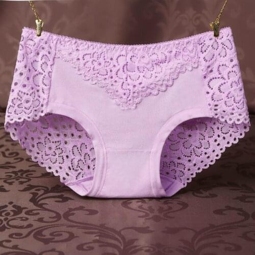 Yasemeen Bamboo Fiber Seamless Panties Hollow Out Lace Transparent Briefs Sexy Breathable Underwear for Women S-XL Invisible