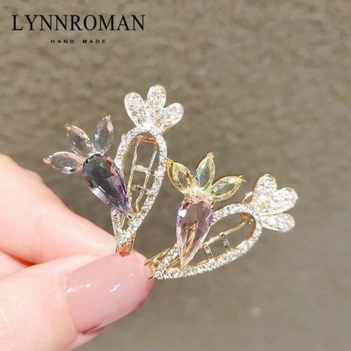 1PC Elegant Crystal Carrot Alloy Hair Clips For Womens Sweet Girls Rhinestone Hair Grips Hairpin Hair Accessories HeadWear