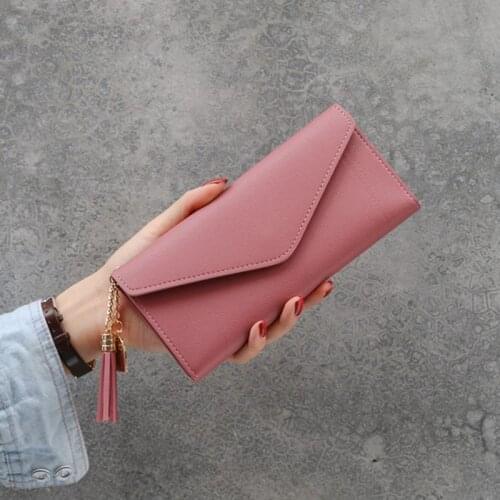 Heart Tassel Hasp Wallet Change Purse Women Phone Case Zipper Poucht Coin Pocket Credit Bank ID Card Holders Handbag XB693