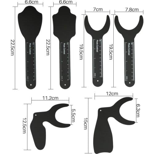 1pc Dental Orthodontic Black Background Photo Image Contrast Board Oral Cheek Plate With Scale Mark Autoclavable Equipment