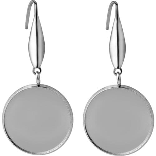 10pcs New Stainless Steel Earrings Empty Support Accessories 10-20mm Accessories Wholesale