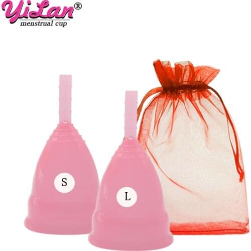2pcs Menstrual Cup Feminine Hygiene Copa Menstrual Lady Period Cup Coppetta Mestruale Coupe Menstruelle Medical Grade Silicone