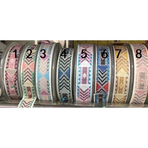 45yards/lot wide about 2cm Woven Jacquard Ribbon geometry for curtain and clothing accessory LS-0142