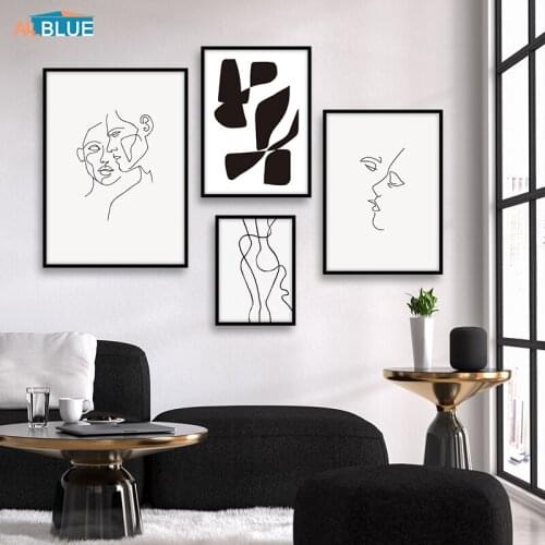Nordic Abstract Posters And Prints Minimalist Body Lines Wall Art Canvas Painting Wall Pictures For Living Room Home Decoration
