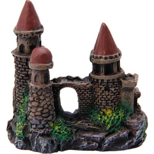 1Pc Aquarium Polyresin Tower Castle Ornament Fish Tank Decoration Accessories