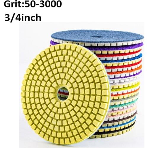 1PCS 3/4 Inch Diamond Polishing Pad Dry/Wet Polishing Pads For Granite Marble Concrete Floor Grinding Discs Grit 50-3000