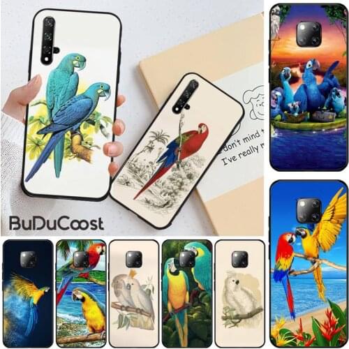 Hrmes Flower Bird Parrot Phone Case for Huawei Honor 8X 9 10 20 Lite 7A 8A 5A 7C 10i 20i 9X play 8C