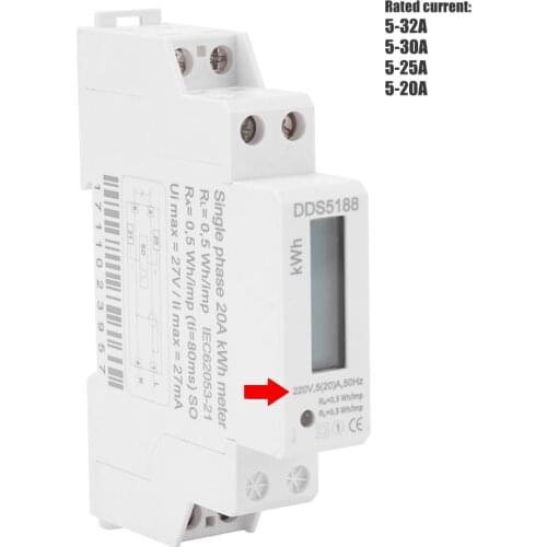 Digital LCD 5-32A Energy Meters Single Phase DIN-Rail Electric Meter Electronic KWh Meter Measuring Tools AC 220V High Quality