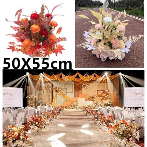 50X55cm DIY wedding flower wall decoration supplies silk flower simulation flower row decoration wedding arch background