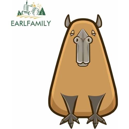 EARLFAMILY 13cm x 7.9cm for Capybara Car Stickers Windows Windshield Decal Scratch-Proof Cartoon Bumper Waterproof Decoration