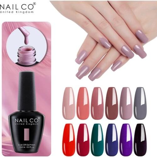 NAILCO 15ml Uv Led Gel Varnis Color Nail Polish DIY Shine Soak Off Gellak Semi Permanent Glitter Nail Art Lacquer Gel