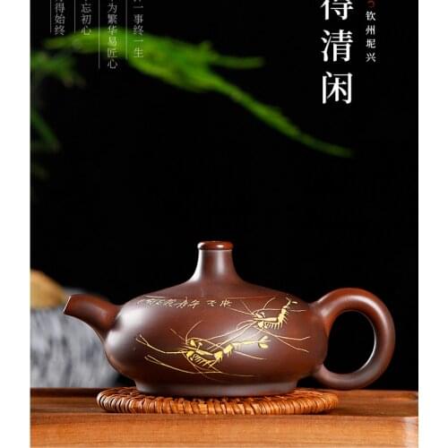 Chinese traditional handmade purple clay teapot Le De Qing Xian