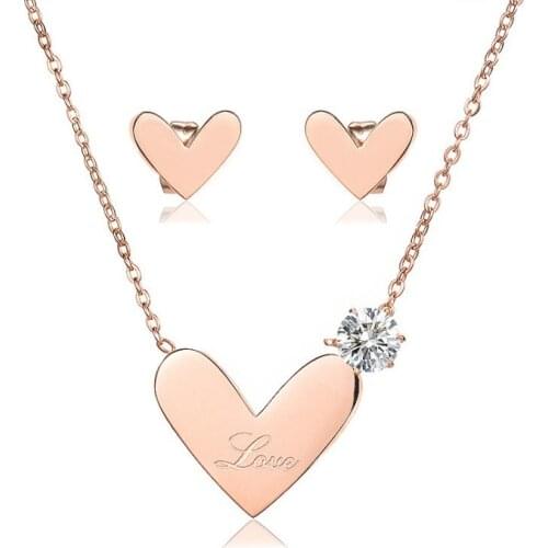 Jewelry jewelry set, fashion jewelry set Love Heart Honey Earring Necklace Beauty Women NCC171