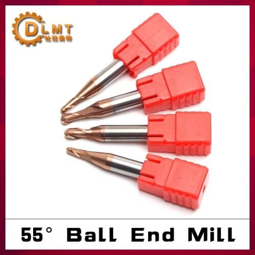 1pc HRC55 2 Flutes Ball Nose End Mill Tungsten R0.5 0.75 1 1.25 1.5 2 2.5 3 4 5 6 CNC Router Bit Milling Tool cutting tools