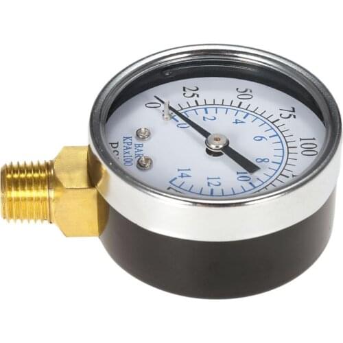 0-14 Bar Air Oil Water Pressure Gauge 1/4" NPT 0-200PSI Manometer 0-14 Bar Side Mount D0AC