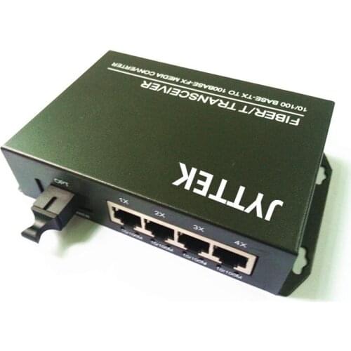 1 Fiber to 4 UTP Unmanaged 10/100Mbps Megabit Ethernet Fiber Switch SC