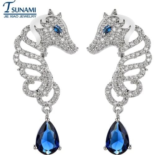 New fashion miniature set of seahorse zircon earrings High quality exaggerated jewelry for women/girls ER-201
