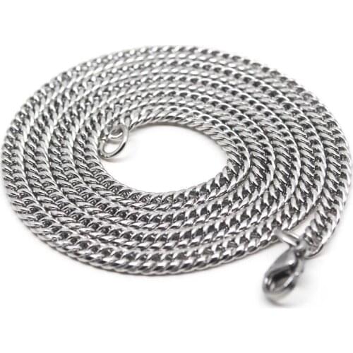 Wholesale Jewelry -- 50/60/70/80 cm 316L Titanium steel White Long Figaro Necklaces for Men Fashion Jewlery No Fade
