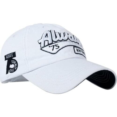 Autumn Cotton Baseball Hat Ladies Casual Letter Embroidery Always75 3D Three-Dimensional Embroidered Dad Cap Mens Wild Skully C