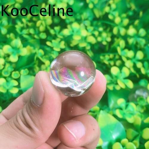 Natural Crystals Rainbow Clear Quartz Sphere Ball Energy Reiki Stones Room Home Office Aquarium Decoration Accessories Gemstone