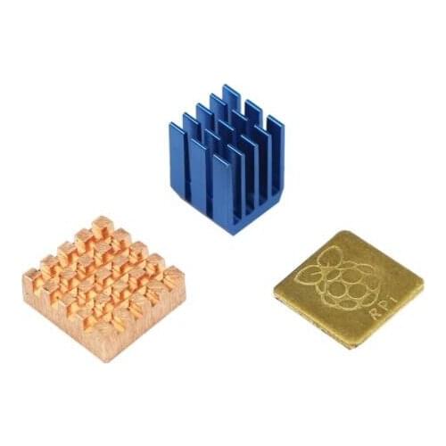 Raspberry Pi 3 Model B + Plus Heat Sink 1 Aluminum + 2 Copper with Logo Cooling Pad disipador Heatsink for Raspberry Pi 3 B+/3