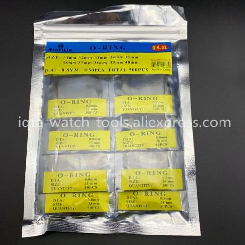 500pcs 0.8mm 31mm-40mm O Ring Rubber Seal Washers Waterproof Round Watch Gaskets