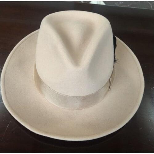 H3571 Women Wool Felt Fedoras Hat Men Gentleman Jazz Cap Female Autumn Winter Church Party Outdoor Shopping Simple Casual Hats