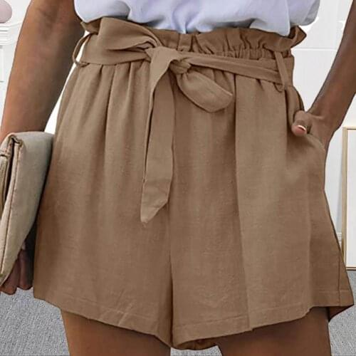 Women Shorts Casual Solid Color Lacework Female Women A Line Wide Leg Lacework Elastic Waist High Waist Loose Shorts Women