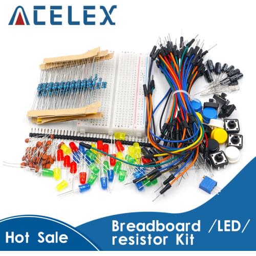 Starter Kit for arduino Resistor /LED / Capacitor / Jumper Wires / Breadboard resistor Kit with Retail Box