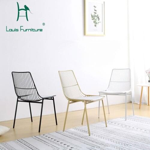 Louis Fashion Chair Milk Tea Shop Iron Wire Iron Art Leisure Cafe Backrest