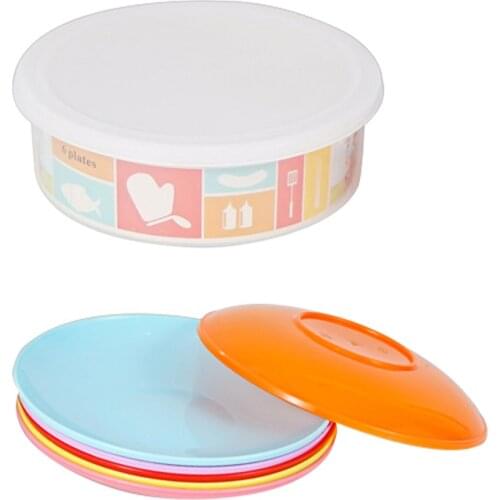 1 Set/6pcs Outdoor Tableware Reusable Fruit Plate Picnic Dessert Plate