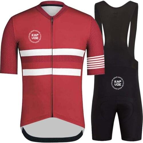 Kapvoe Cycling Jersey Racing Wear Men Cloth Zipper Jersey Suit Breathable Summer Bib Short Team Cycling Equipment Jersey Set