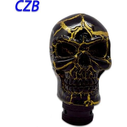 Universal Manual Interior Parts Gear Stick Shift Shifter Lever Knob BlackSkull Crack Marches Fast shipping